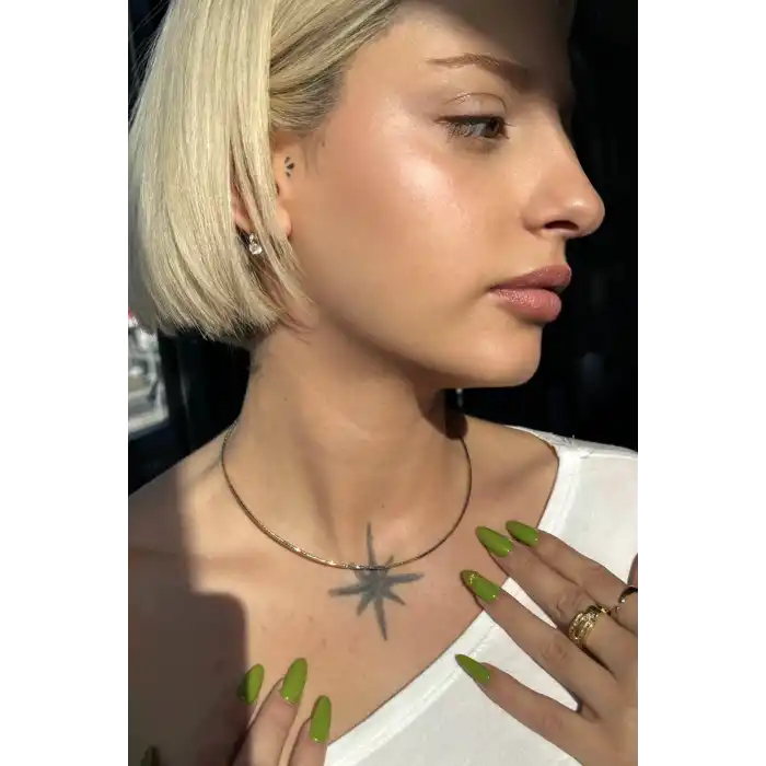 Altın Ve Gümüş Renk YSX Kolye