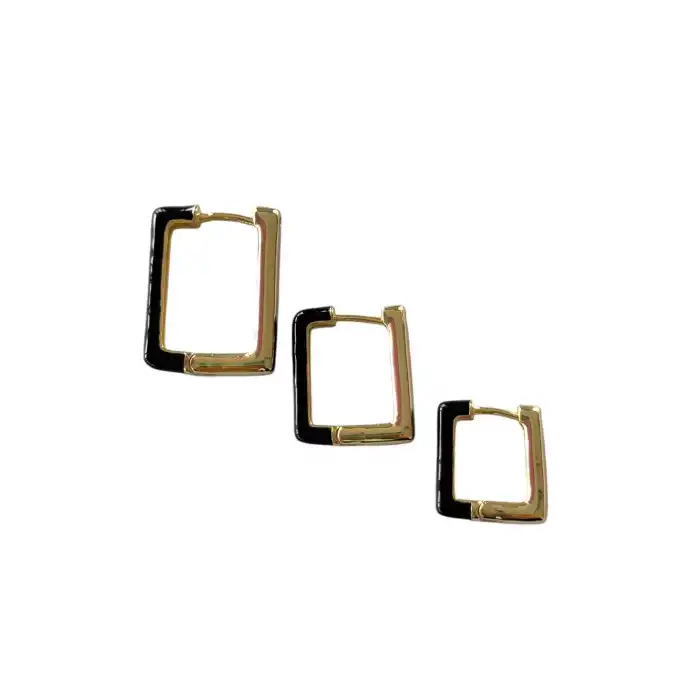 Altın Ve Siyah Renk VİP 3lü YSX Küpe Set