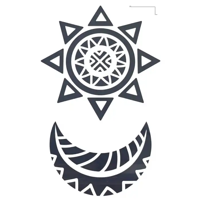 Ay Ve Yıldız Figürlü 12 Saat Sonra Kararan Geçici Mini Dövme Tattoo