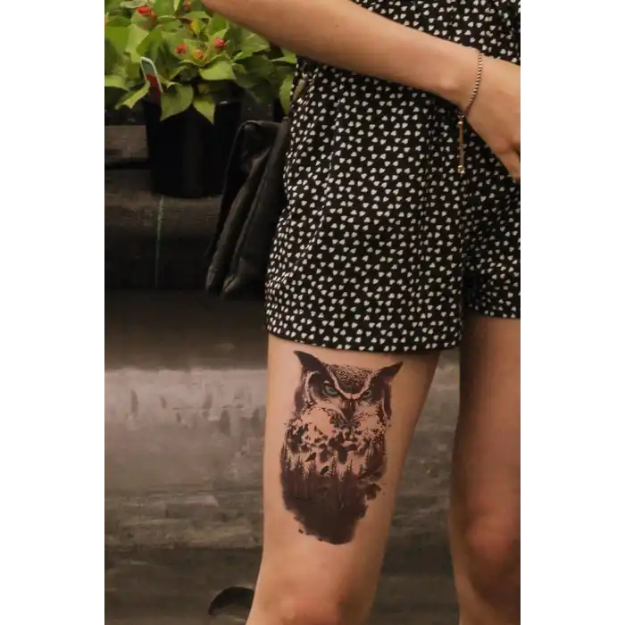 Baykuş Geçici Dövme Tattoo
