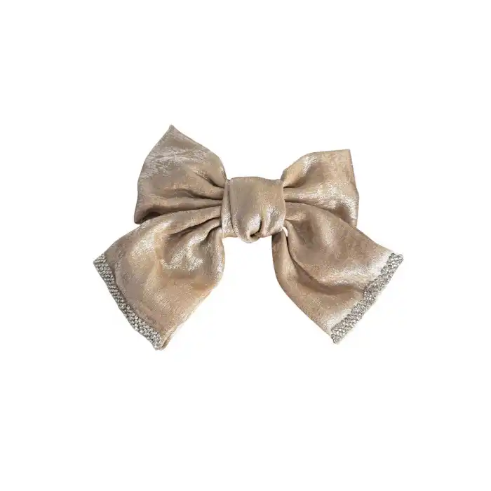 Bej Renk Kurdele Figürlü Taş Detaylı Otomat Toka