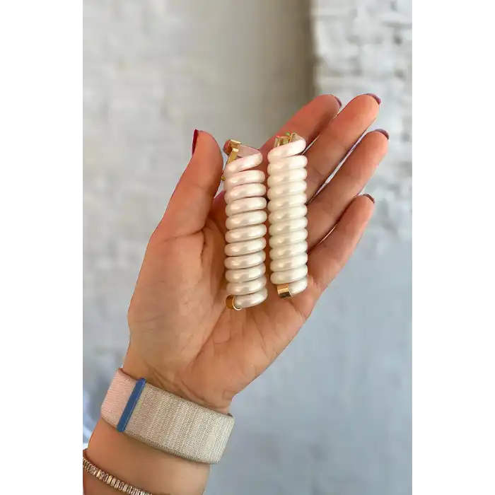 Beyaz Renk 2´li Yaylı Spiral Toka