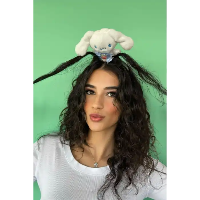 Beyaz Renk Anime Figürlü Perçem Tokası Detaylı Taç