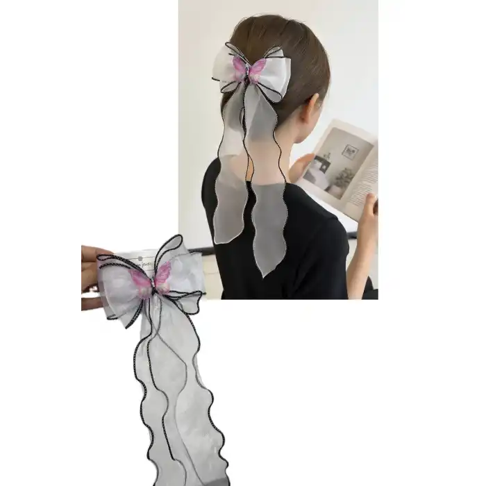 Beyaz Renk Kelebek Figürlü Otomat Toka