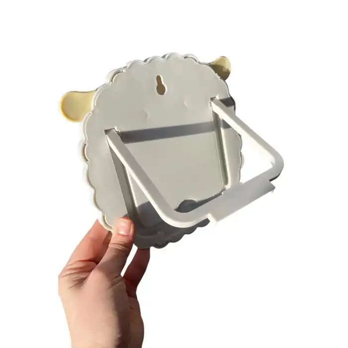 Beyaz Renk Koyun Figürlü Masa Aynası