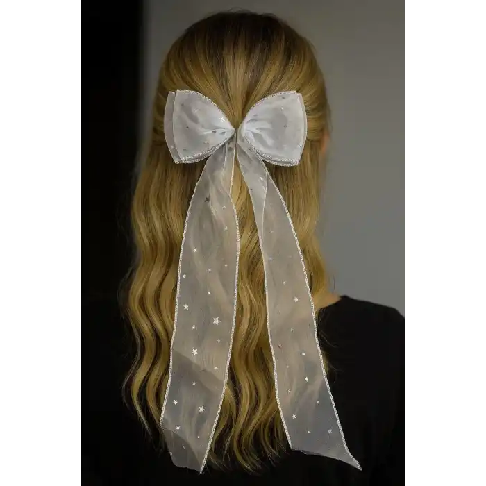 Beyaz Renk Kurdele Figürlü Otomat Toka