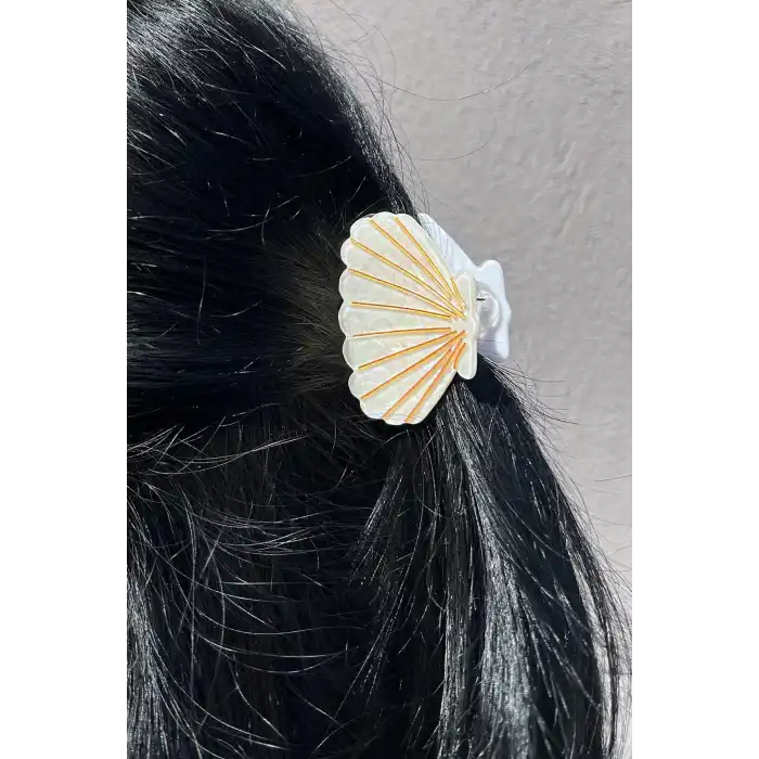 Beyaz Renk Orta Boy Deniz Kabuğu Mandal Toka