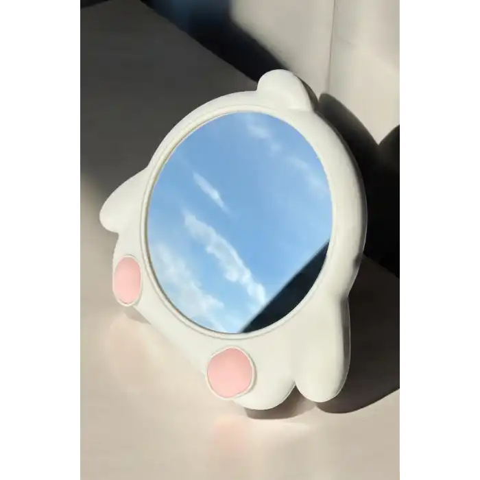 Beyaz Renk Penguen Figürlü Masa Aynası