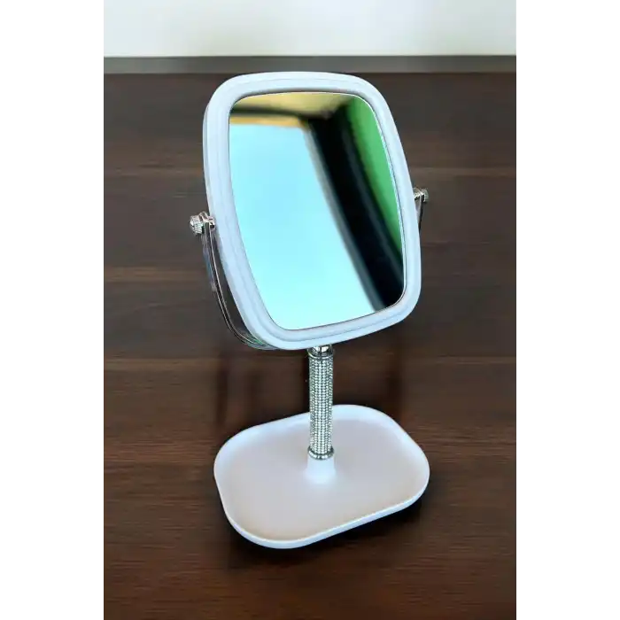 Beyaz Renk Takı Standlı Dönebilen Masa Aynası