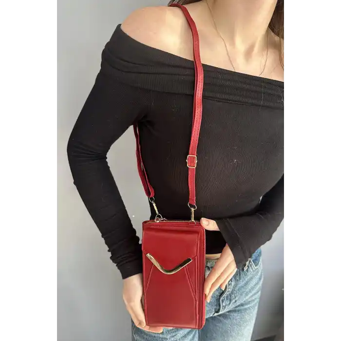 Bordo Renk Kadın Deri Çanta