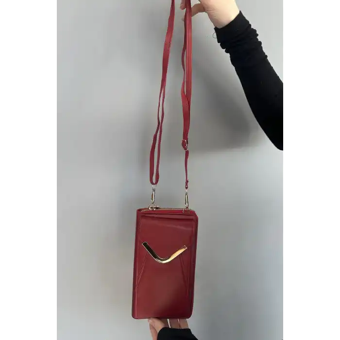 Bordo Renk Kadın Deri Çanta