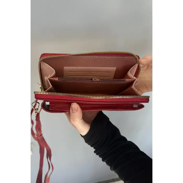 Bordo Renk Kadın Deri Çanta