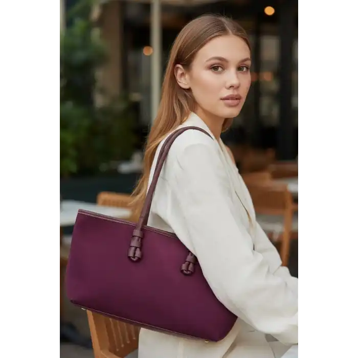 Bordo Renk Kadın Süet Çanta