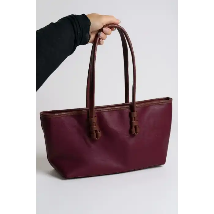 Bordo Renk Kadın Süet Çanta