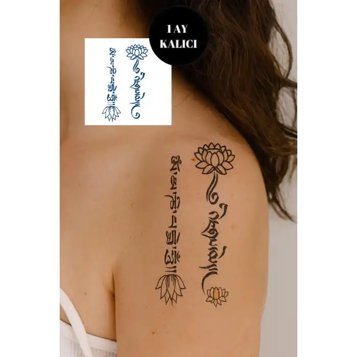 Çiçek Figürlü 12 Saat Sonra Kararan Geçici Mini Dövme Tattoo