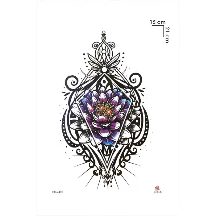 Çiçek Motifli Geçici Dövme Tattoo