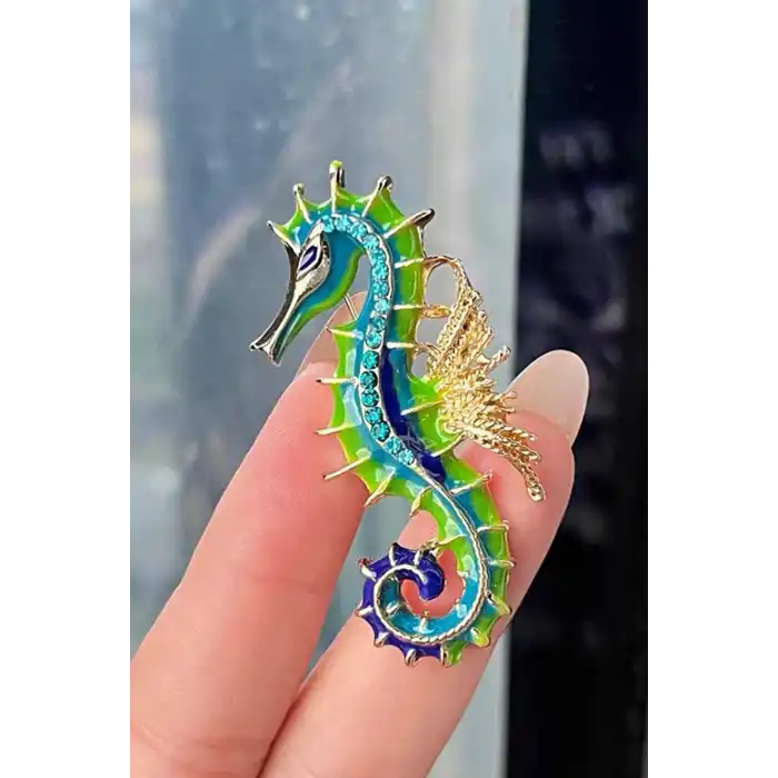 Deniz Atı Figürlü Broş