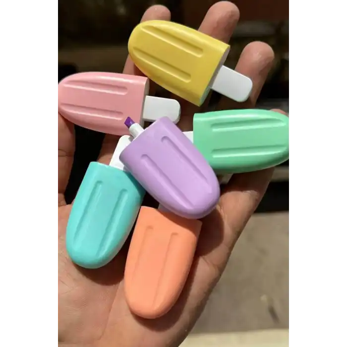 Dondurma Figürlü 6lı Fosforlu Kalem Set