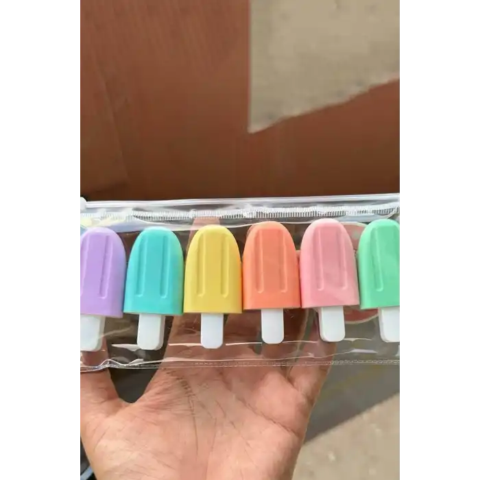 Dondurma Figürlü 6lı Fosforlu Kalem Set