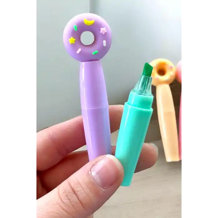Donut Figürlü 6lı Fosforlu Kalem Set