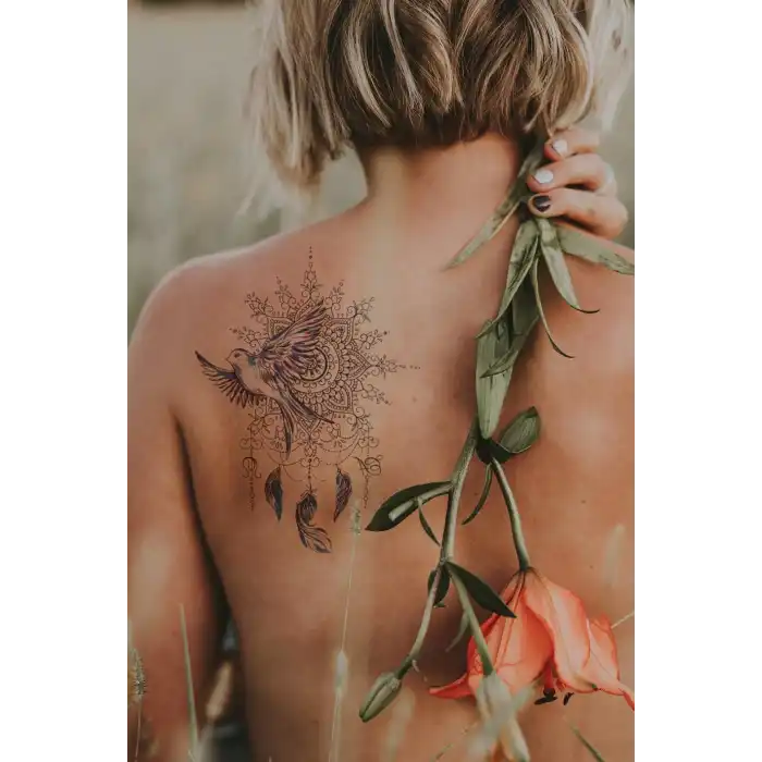 Düş Kapanı ve Kuş Geçici Dövme Tattoo