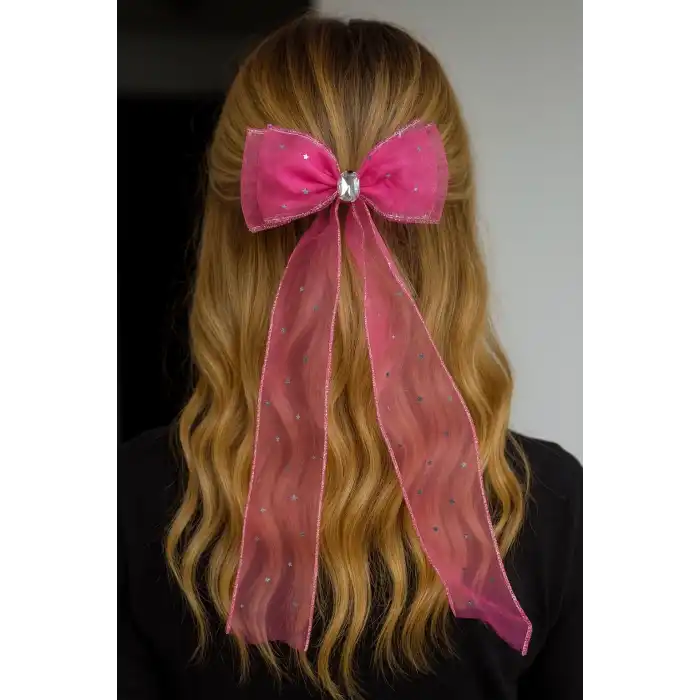 Fuşya Renk Kurdele Figürlü Otomat Toka