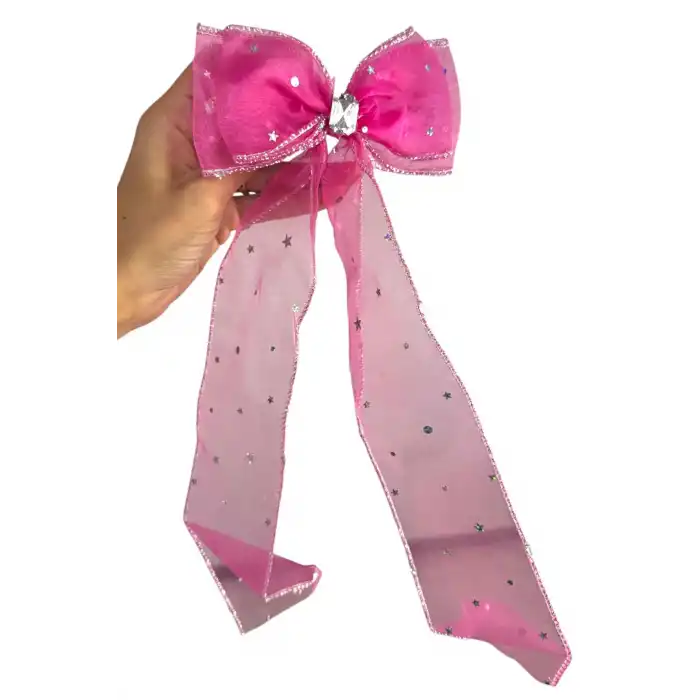 Fuşya Renk Kurdele Figürlü Otomat Toka