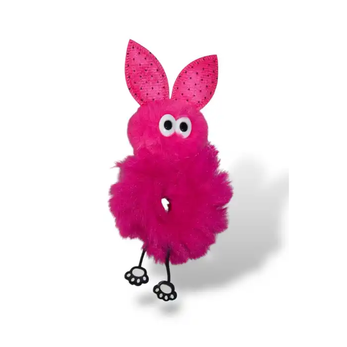 Fuşya Renk Tavşan Figürlü Peluş Simit Toka