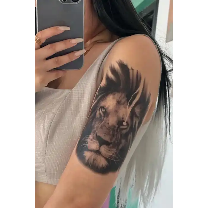 Geçici Aslan Figürlü Dövme Tattoo