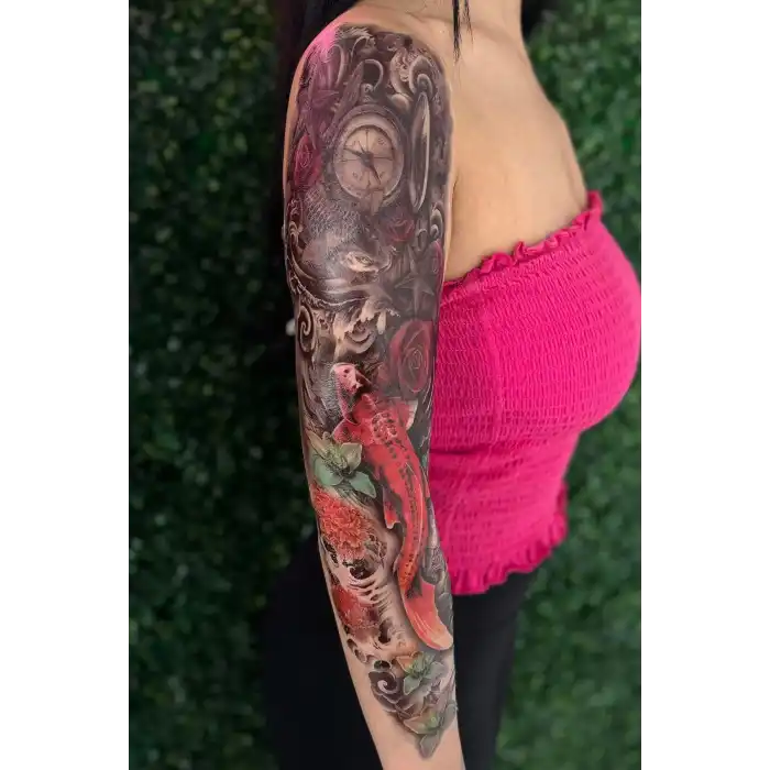 Geçici Balık ve Saat Kol Dövme Tattoo