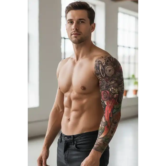 Geçici Balık ve Saat Kol Dövme Tattoo