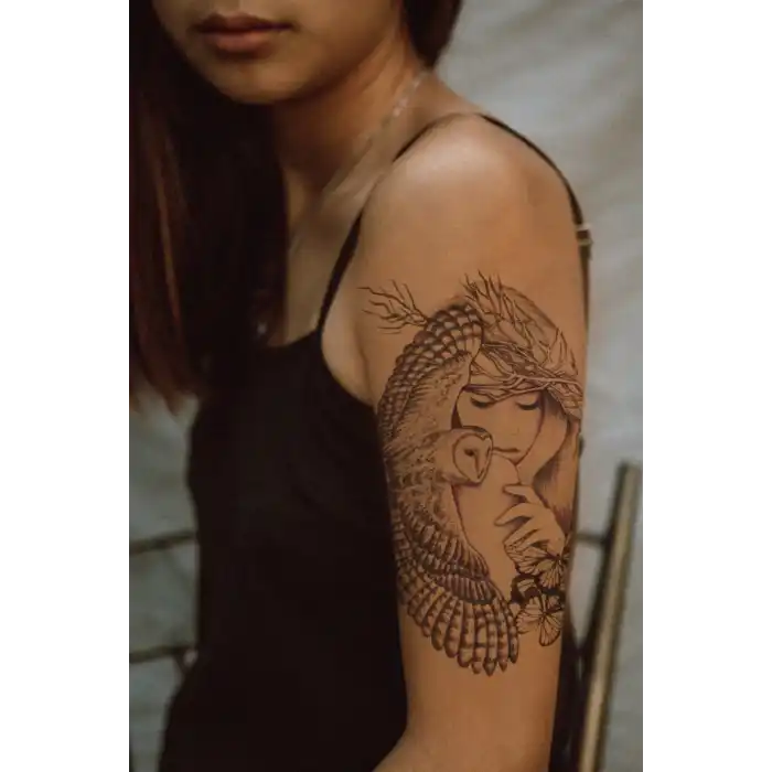 Geçici Baykuş Dövme Tattoo