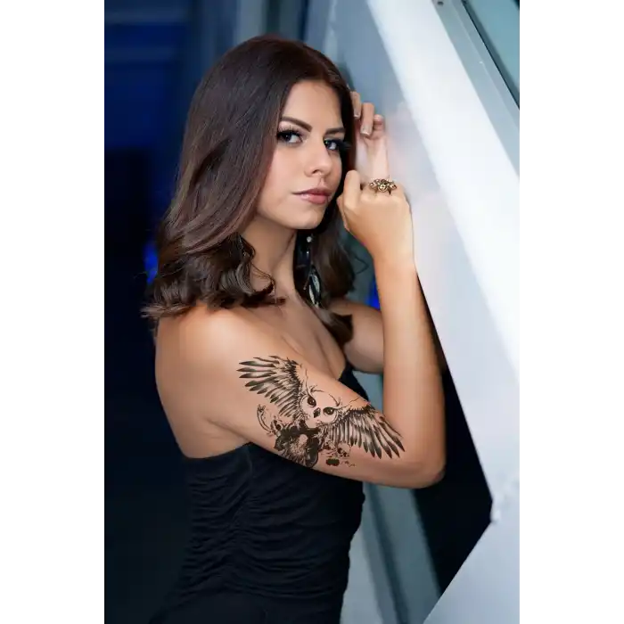 Geçici Baykuş Dövme Tattoo