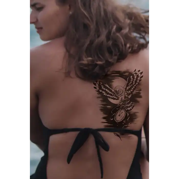 Geçici Baykuş Dövme Tattoo