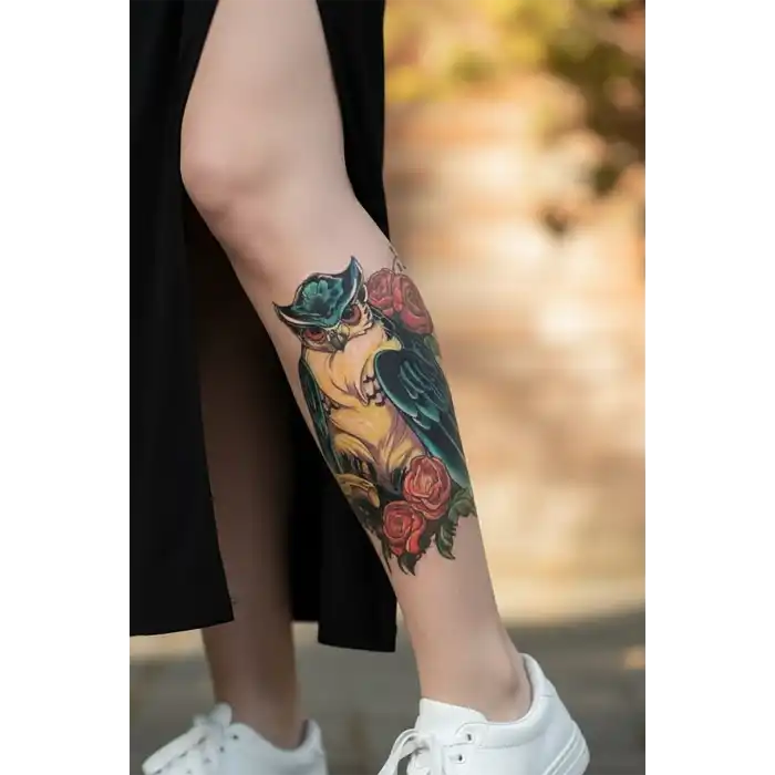 Geçici Baykuş Dövme Tattoo