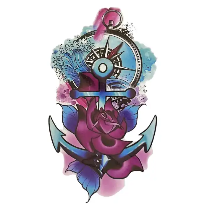 Geçici Çapa Figürlü Mini Dövme Tattoo