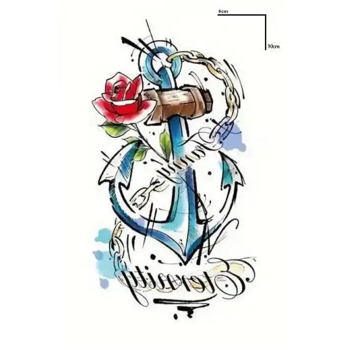 Geçici Çapa Figürlü Mini Dövme Tattoo