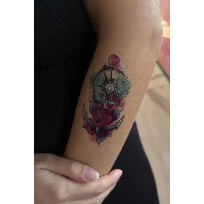 Geçici Çapa Figürlü Mini Dövme Tattoo