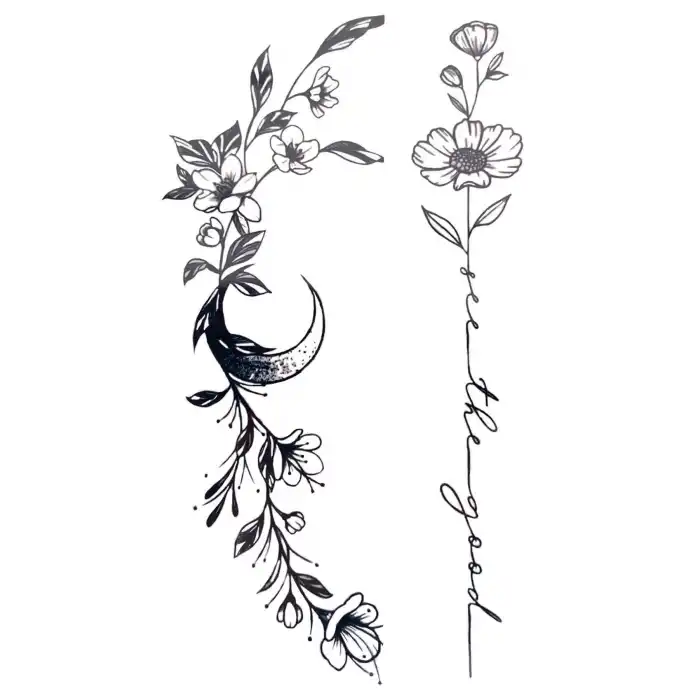 Geçici Çiçek Figürlü Dövme Tatto