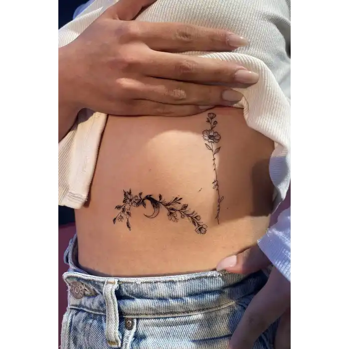 Geçici Çiçek Figürlü Dövme Tatto