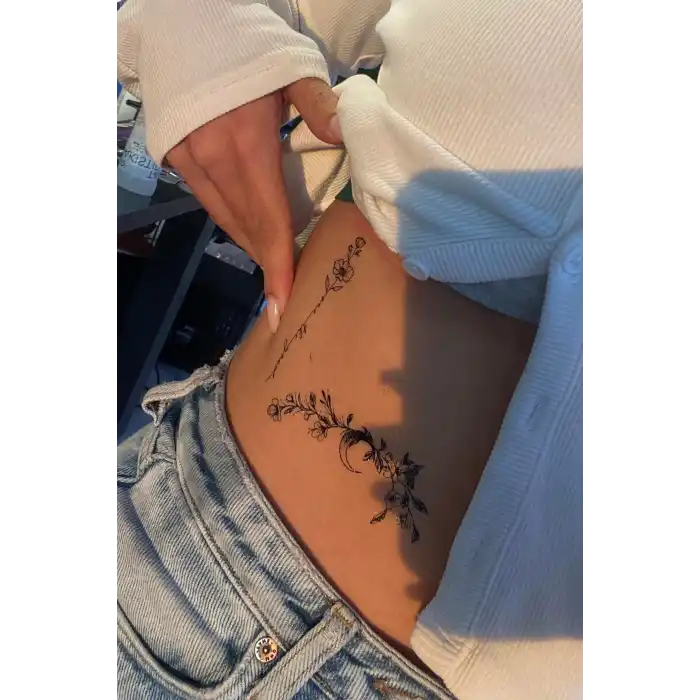 Geçici Çiçek Figürlü Dövme Tatto