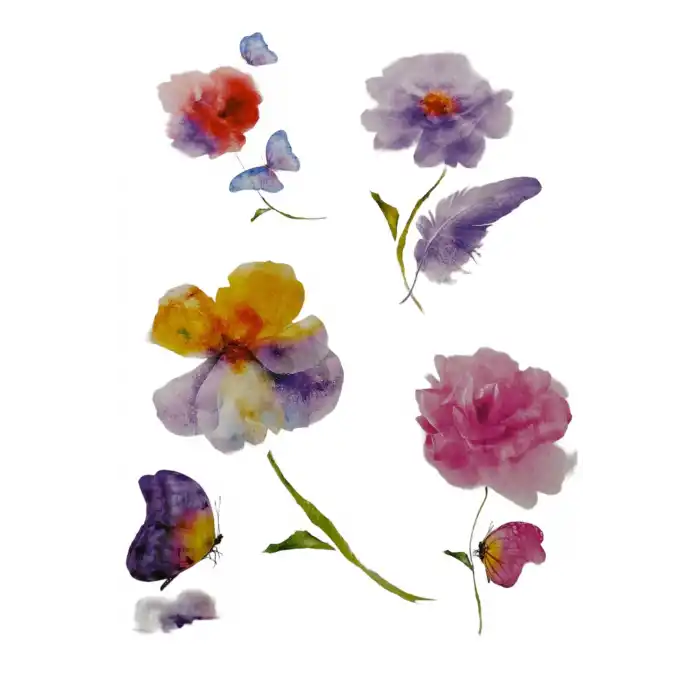 Geçici Çiçek Figürlü Dövme Tattoo