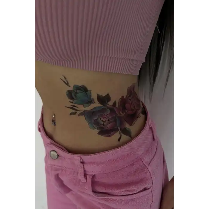 Geçici Çiçek Figürlü Dövme Tattoo