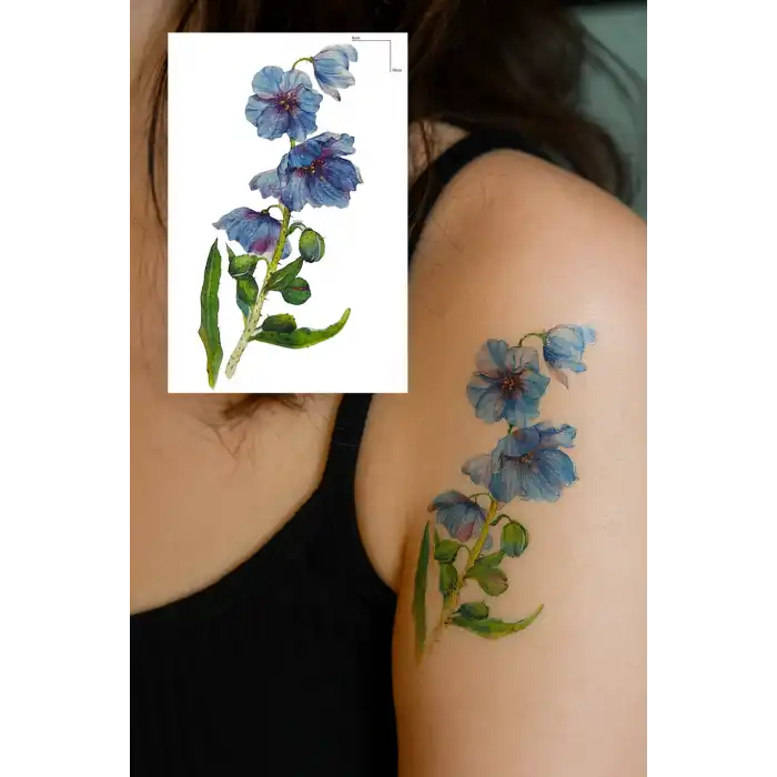 Geçici Çiçek Figürlü Mini Dövme Tattoo