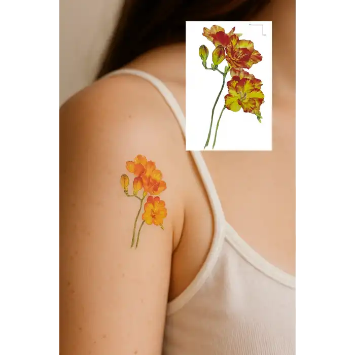 Geçici Çiçek Figürlü Mini Dövme Tattoo