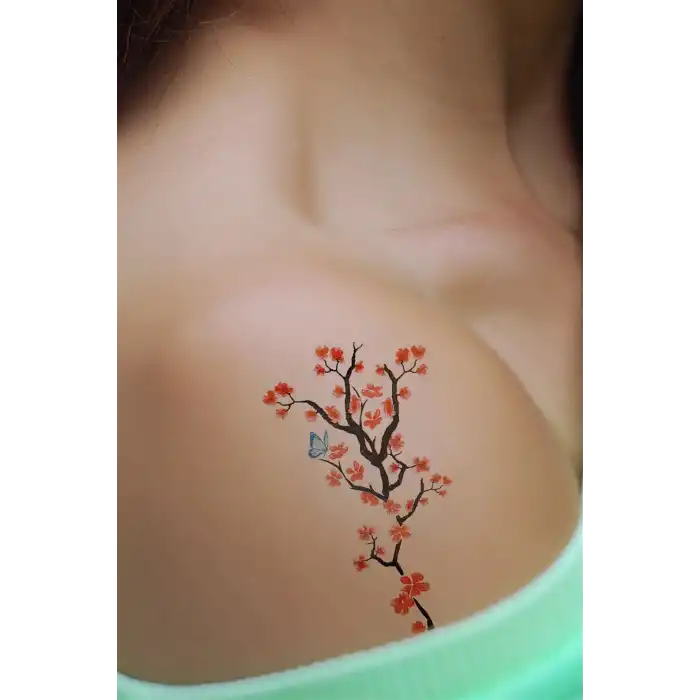 Geçici Çiçek ve Kelebek Mini Dövme Tattoo