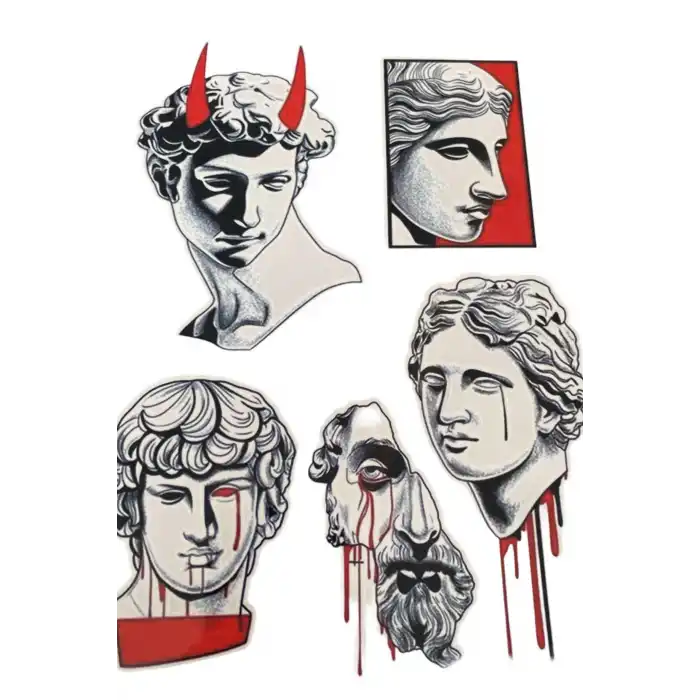 Geçici Davut Heykeli Figürlü Dövme Tattoo