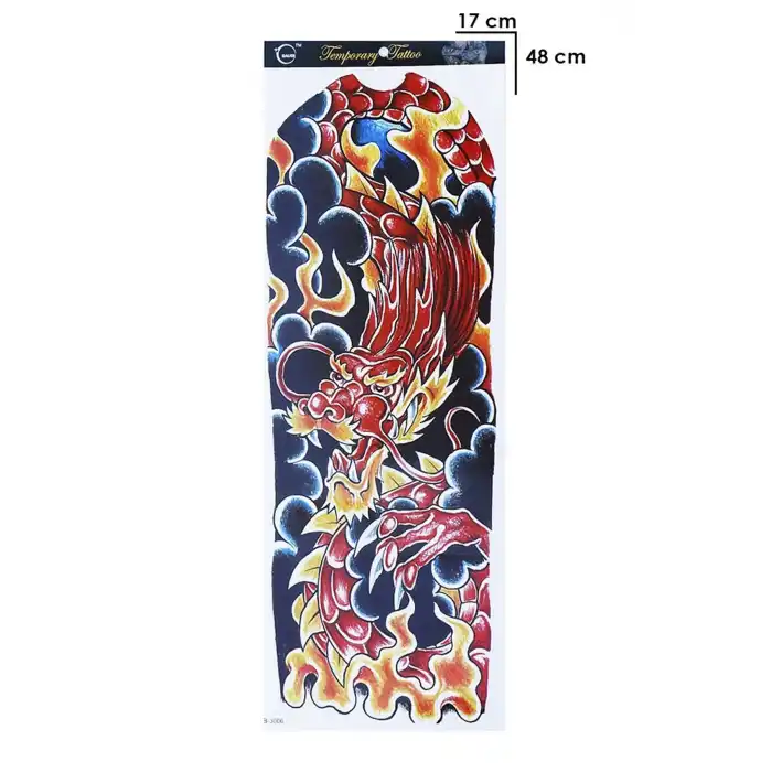 Geçici Ejderha Kol Dövme Tattoo