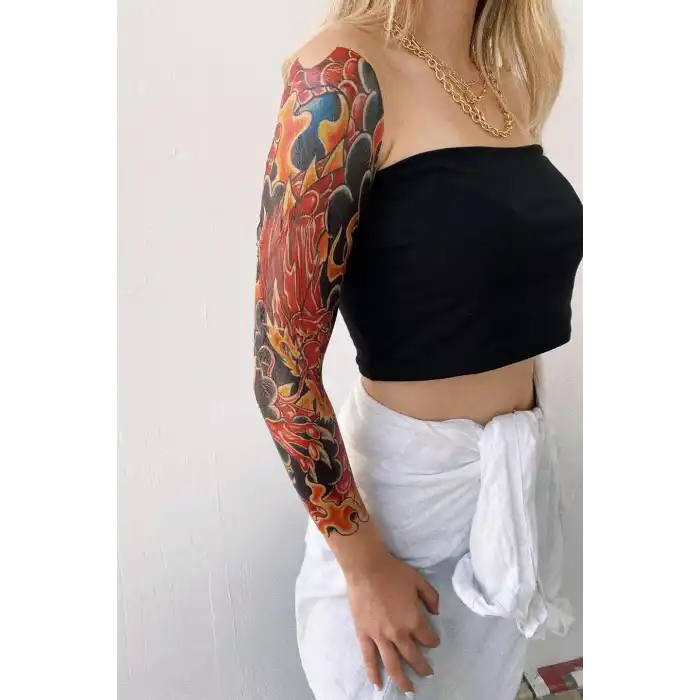 Geçici Ejderha Kol Dövme Tattoo
