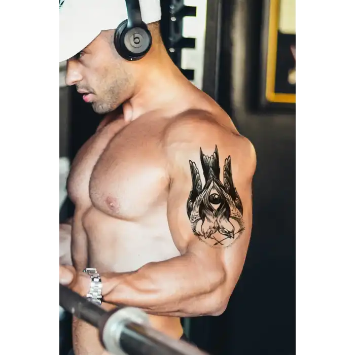 Geçici Göz Ve Kuş Dövme Tattoo